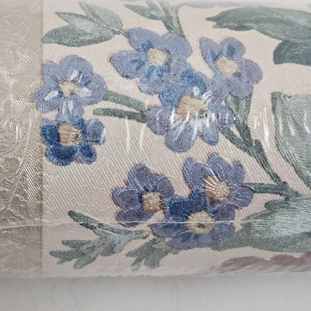 Brewster Wallpaper Border Lot 2 Rolls 5 Yds Each Pink Blue Green Floral Prepaste